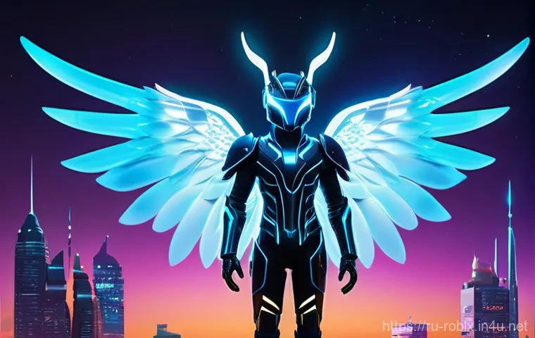 로블록스 전설의 아이템 추천 - A highly detailed Roblox avatar showcasing the pinnacle of trending accessories. The character featu...